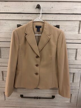 Ann Taylor Women's Beige Structured Three-Button Blazer